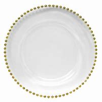 Gold Beaded Acrylic Charger Plates $3.00