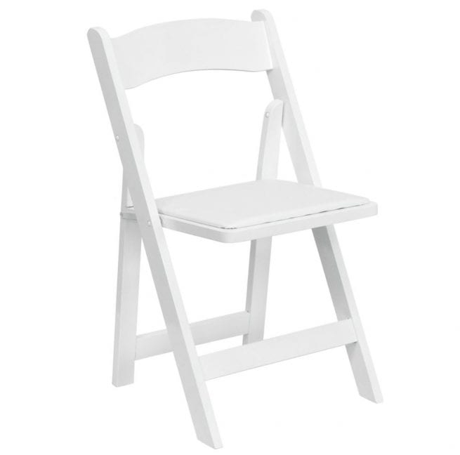 White Resin Folding Chairs $2.50